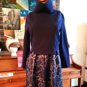 Jiuyueg Navy Winter Dress L